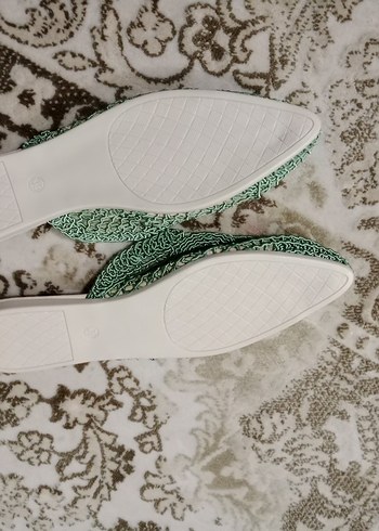 Nakışlı Yeşil Örgü Kadın Terlik - Görsel 3