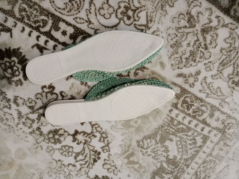 Nakışlı Yeşil Örgü Kadın Terlik - Görsel 3