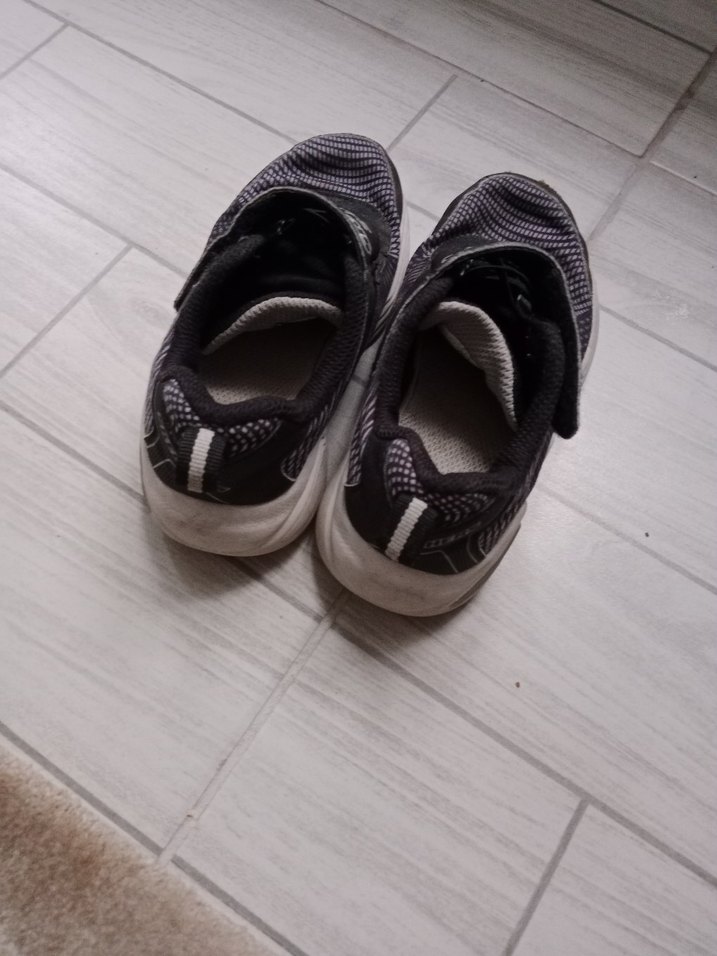 Gri Erkek Çocuk Spor Ayakkabı Velcro - Görsel 2