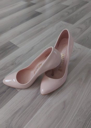 Diger Pembe Rugan Stiletto Topuklu Kadın Ayakkabı