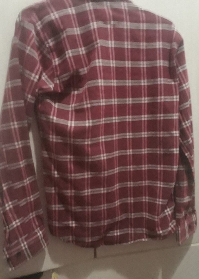 Kırmızı beyaz ekoseli gömled - Görsel 3