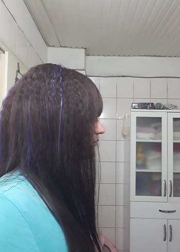 2 peruk çikolata rengi tül peruk! ve Fiber sentetik normal peruk - Görsel 14