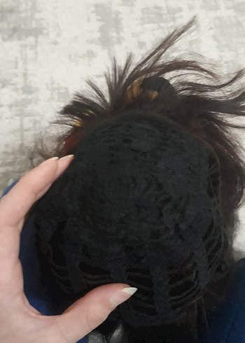 2 peruk çikolata rengi tül peruk! ve Fiber sentetik normal peruk - Görsel 19