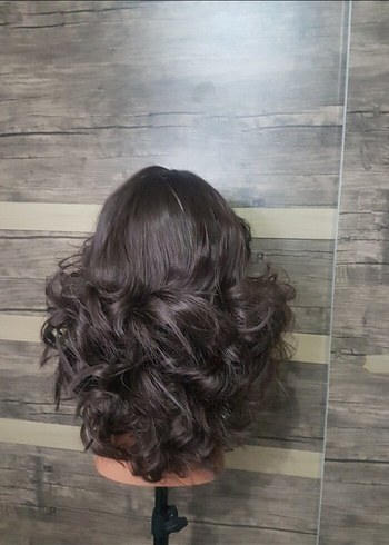 2 peruk çikolata rengi tül peruk! ve Fiber sentetik normal peruk - Görsel 3