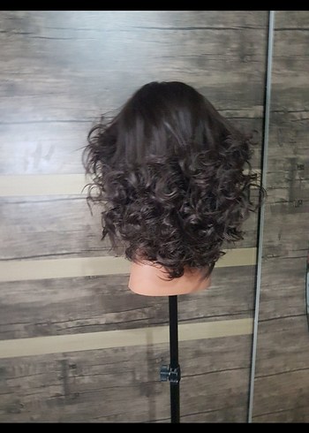 2 peruk çikolata rengi tül peruk! ve Fiber sentetik normal peruk - Görsel 2