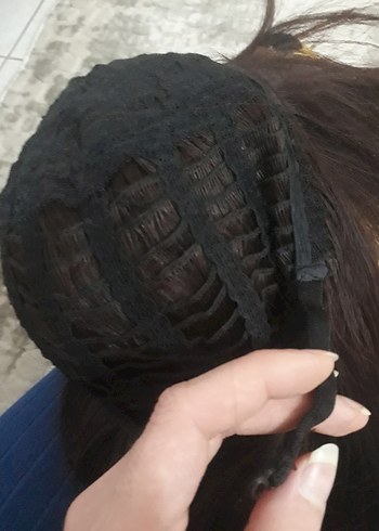 2 peruk çikolata rengi tül peruk! ve Fiber sentetik normal peruk - Görsel 20