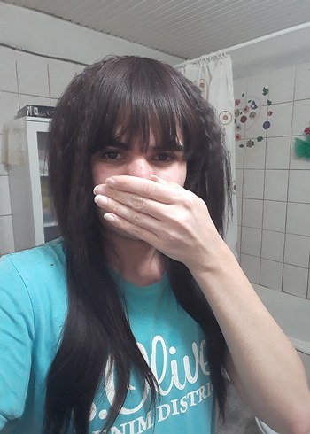 2 peruk çikolata rengi tül peruk! ve Fiber sentetik normal peruk - Görsel 13