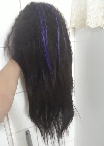 2 peruk çikolata rengi tül peruk! ve Fiber sentetik normal peruk - Görsel 16