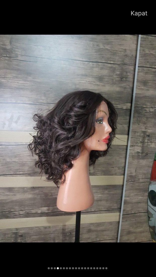 2 peruk çikolata rengi tül peruk! ve Fiber sentetik normal peruk - Görsel 4