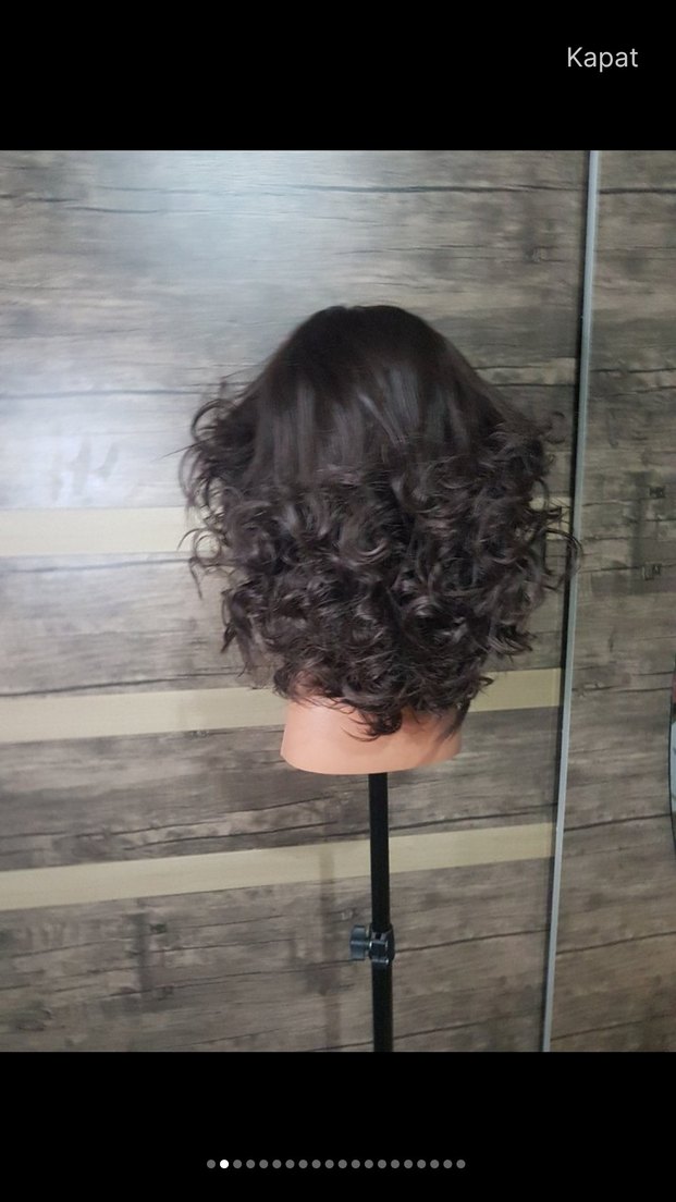 2 peruk çikolata rengi tül peruk! ve Fiber sentetik normal peruk - Görsel 2