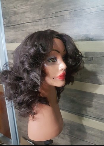 2 peruk çikolata kahvesi tül peruk ve kızıl kahve normal peruk - Görsel 4