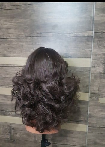 2 peruk çikolata kahvesi tül peruk ve kızıl kahve normal peruk - Görsel 6