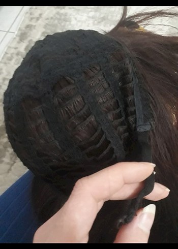 2 peruk çikolata kahvesi tül peruk ve kızıl kahve normal peruk - Görsel 20