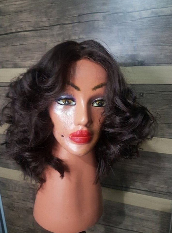 2 peruk çikolata kahvesi tül peruk ve kızıl kahve normal peruk - Görsel 2