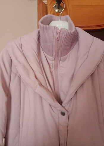 Pembe Midi Kadın Kışlık Mont - Görsel 2