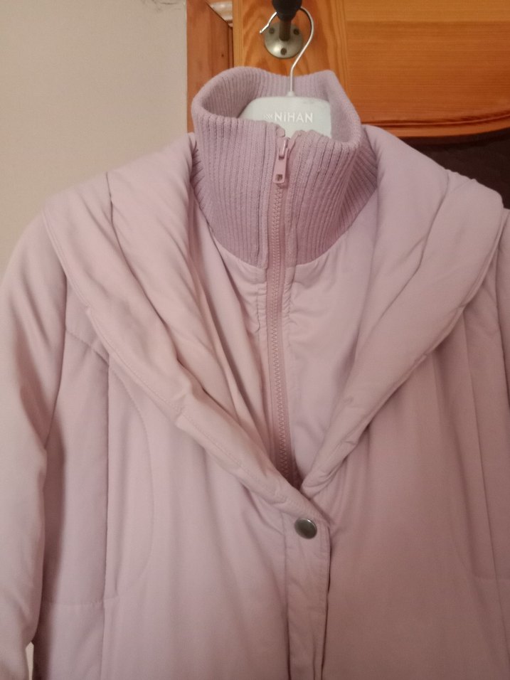 Pembe Midi Kadın Kışlık Mont - Görsel 2