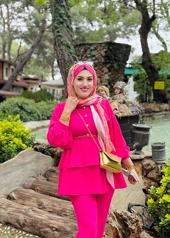 Diğer Püsküllü Pembe Uzun Kollu Kadın Takım Elbise