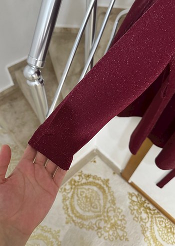 40 Beden Bordo Uzun Kollu Kadın Takım Elbise
