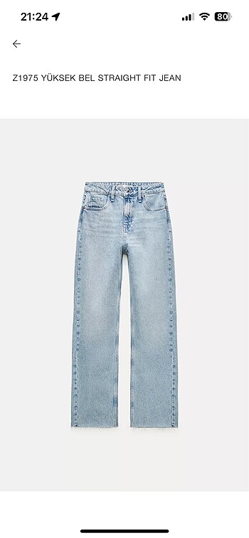 38 Beden Zara Straight Fit Jean