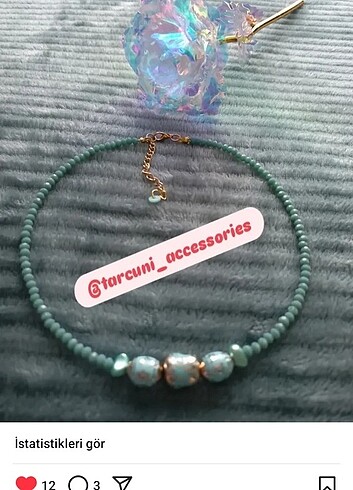 Handmade Tasarım Kristal Kolye