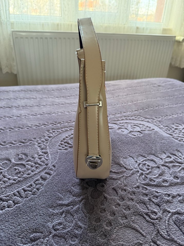 Bej baget çanta - Görsel 2