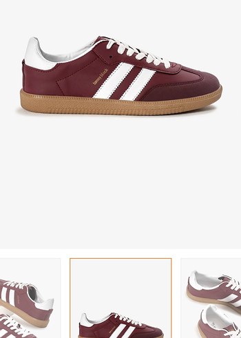 Bordo Beyaz Detaylı Kadın Spor Ayakkabı - Görsel 2