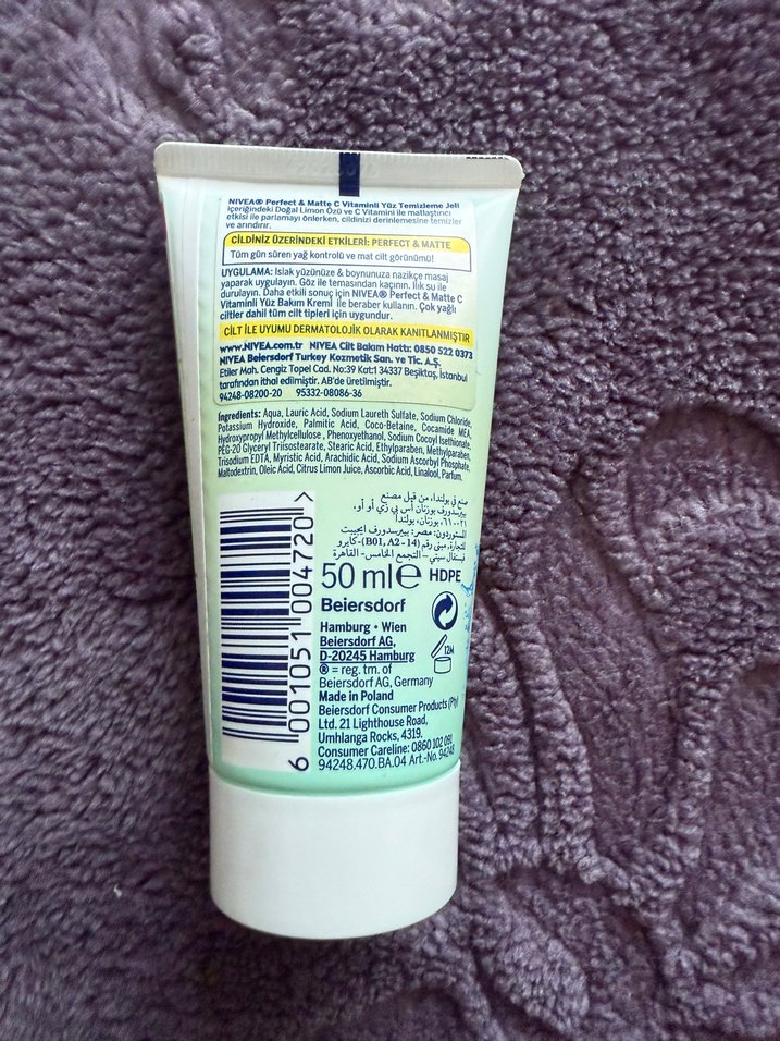NIVEA Perfect & Matte C Vitamini Yüz Temizleme Jeli - Görsel 2