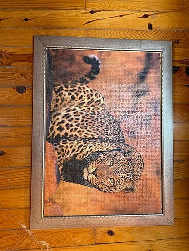 LEOPAR DESENLİ PUZZLE TABLO