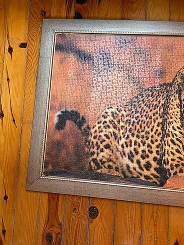  Beden çeşitli Renk LEOPAR DESENLİ PUZZLE TABLO