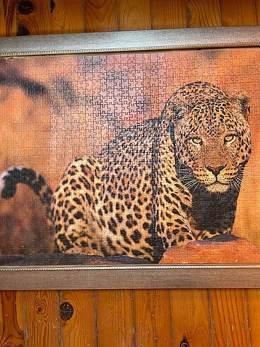  Beden LEOPAR DESENLİ PUZZLE TABLO