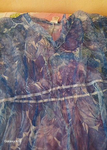 Mavi Bağlama Desenli Uzun plaj için - Görsel 2