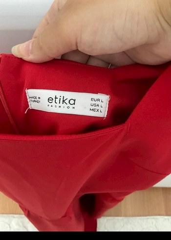 Kırmızı Midi Boy Fırfırlı Kadın Elbise - Görsel 4