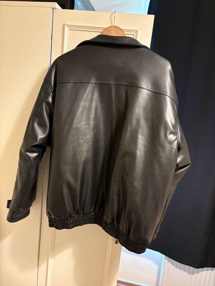Oversize Deri Ceket - Görsel 4