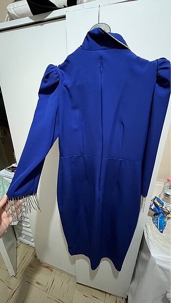 Lacivert Abiye Elbise - Görsel 3