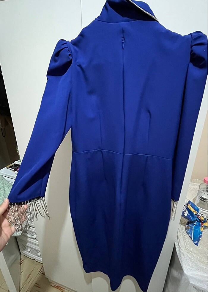 Lacivert Abiye Elbise - Görsel 3