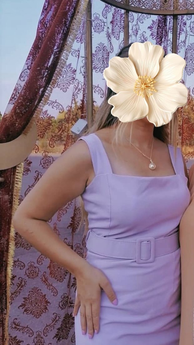 Lila  Uzun Kolsuz Elbise - Görsel 2