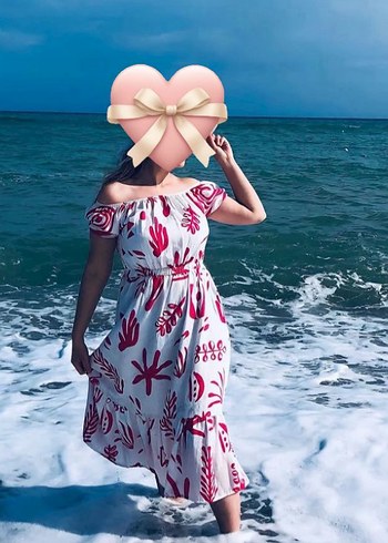 Pembe Baskılı Bohem Uzun Elbise - Görsel 4