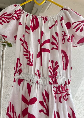 Pembe Baskılı Bohem Uzun Elbise - Görsel 2