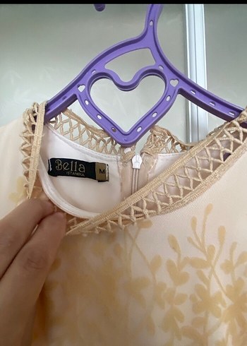 Bej Nakışlı Uzun Bohem Elbise - Görsel 2