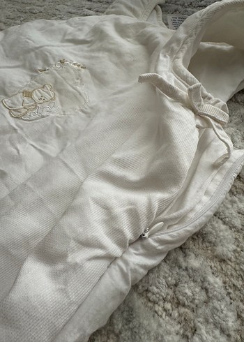 Beyaz Pamuklu Bebek Uyku Tulumu - Görsel 6