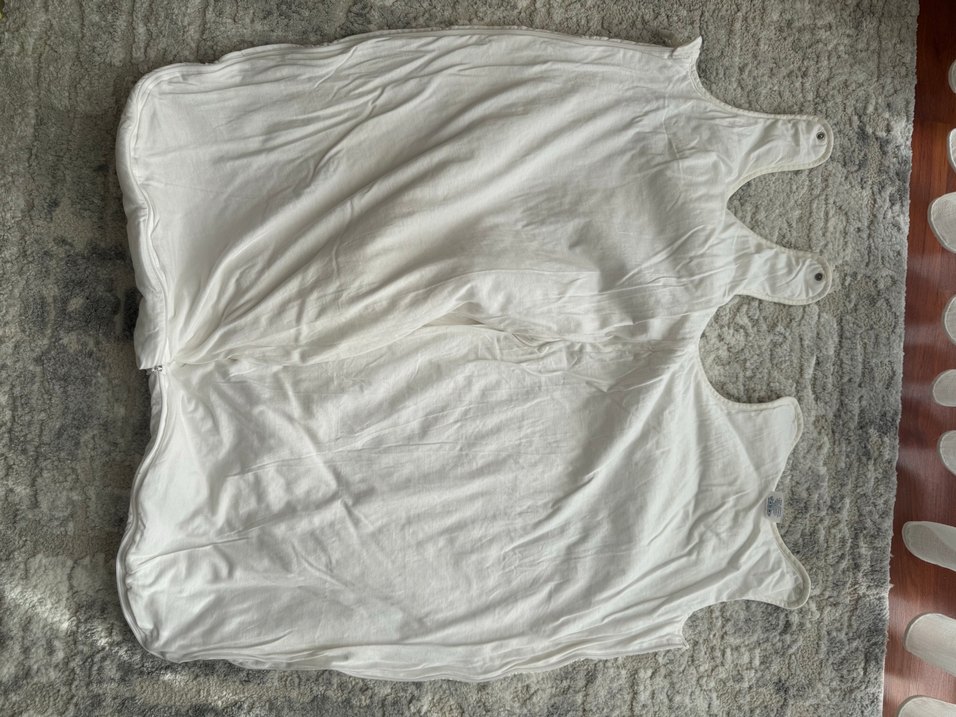 Beyaz Pamuklu Bebek Uyku Tulumu - Görsel 5