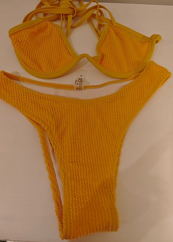 xs Beden Sarı Strappy Bikini Takımı