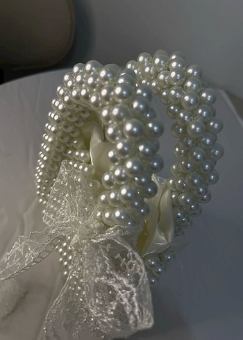 İnci Boncuklu Beyaz Çanta - Görsel 2