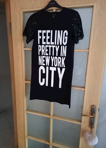 Atmosphere dantel detay siyah t-shirt
