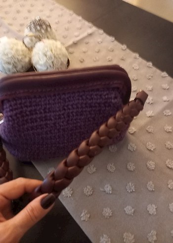 el örgüsü deri detay askılı çanta - Görsel 5