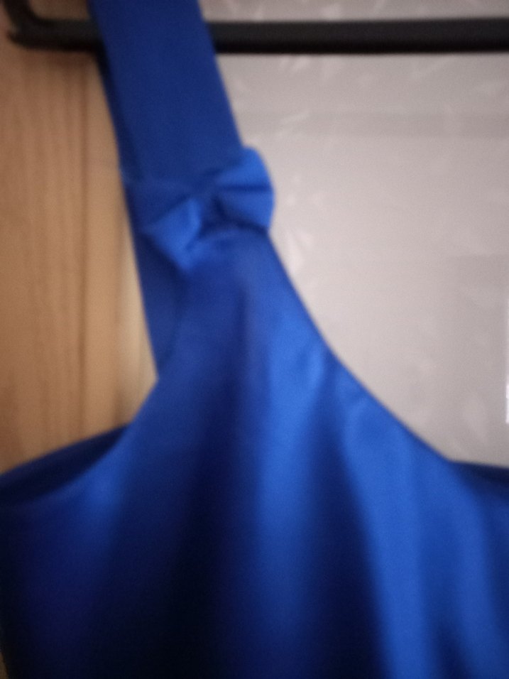 Parlak Mavi Mini Saten Pijama Takımı - Görsel 3