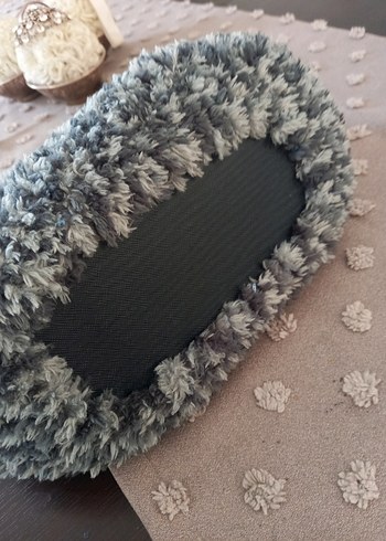 Kürk ip deri sap ve tabanlı el çantası - Görsel 3