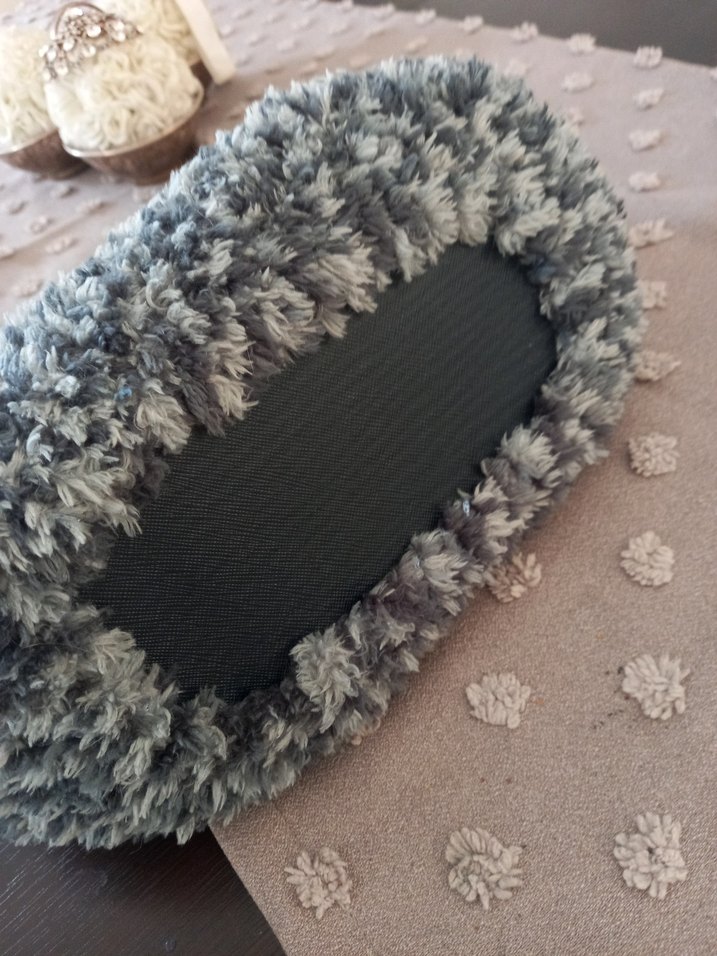 Kürk ip deri sap ve tabanlı el çantası  - Görsel 3