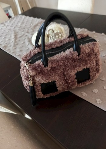 El örgüsü Kürklü deri detay El Çantası - Görsel 4