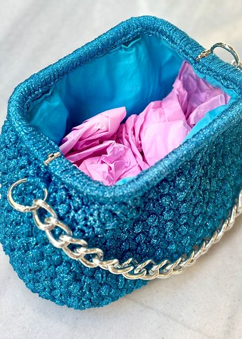 metal zincir detay burslu clutch çanta - Görsel 6